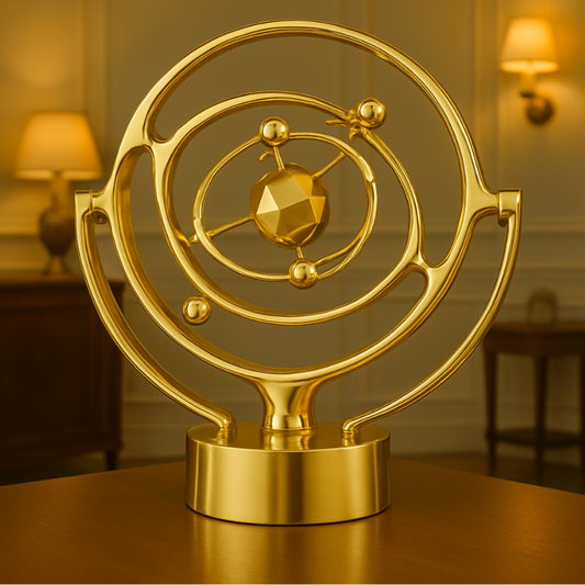 Golden Spinning Motion Orb Luxury Tabletop Decor