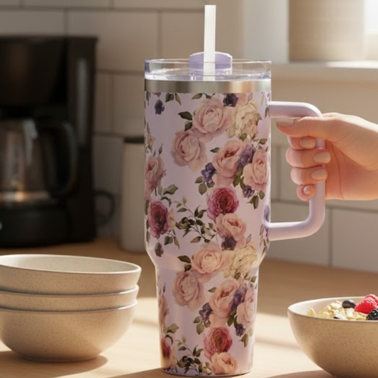 Floral Insulated Tumbler 40oz