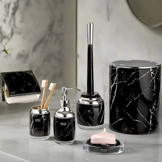 Limon Elegant Marble 6 Piece Bathroom Set