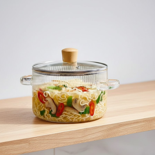 Glass cooking pot 1650ML with Lid