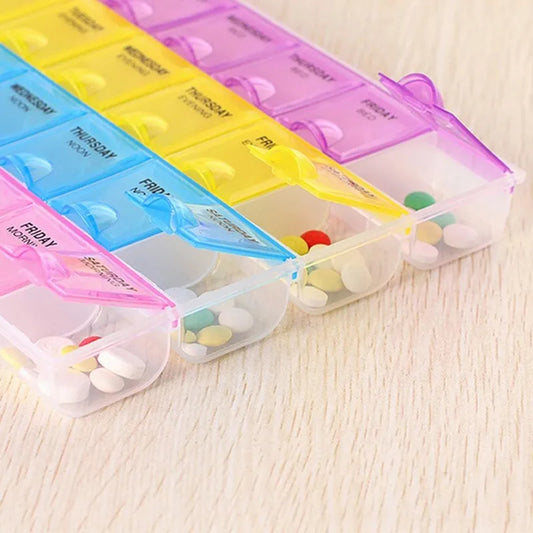 Weekly Pill Organizer Durable Multi Compartment Storage Box