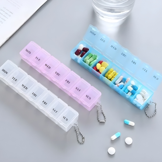 Weekly Pill Organizer Durable Multi Compartment Storage Box