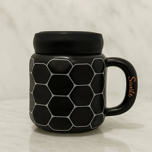 Ceramic Mug With Lid 1 Piece 350 ML Tea & Coffee Cup