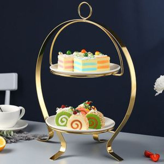 Brilliant 2 Tier Metal Serving Stand Round Plates (Stand Only)
