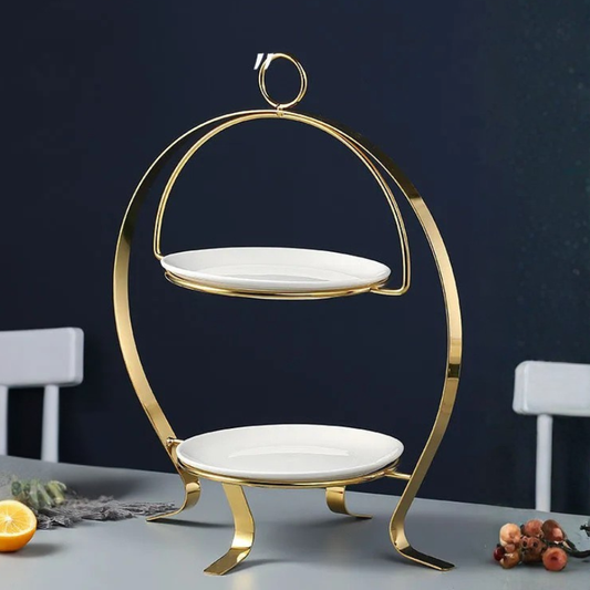 Brilliant 2 Tier Metal Serving Stand Round Plates (Stand Only)