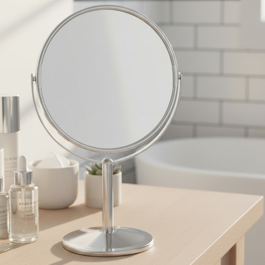 Standing Magnifying Makeup Mirror Adjustable Tabletop Mirror