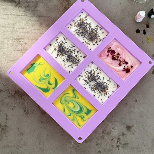 Silicone Soap Mold 6 Cavity Handmade Soap Making Tray
