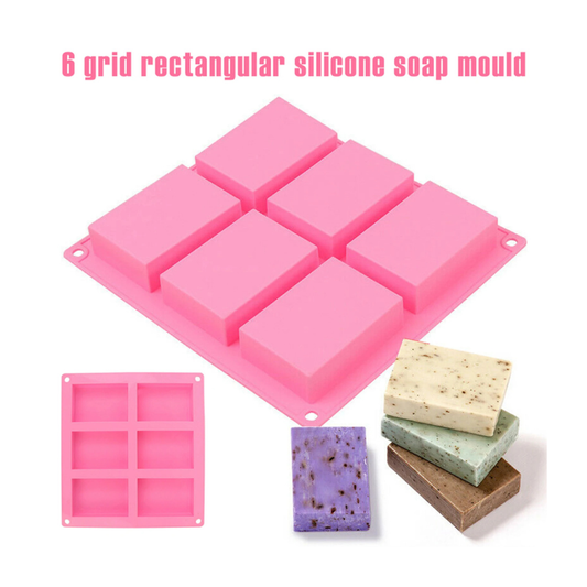 Silicone Soap Mold Reusable Heat Resistant Non Stick DIY Soap Bar Mold