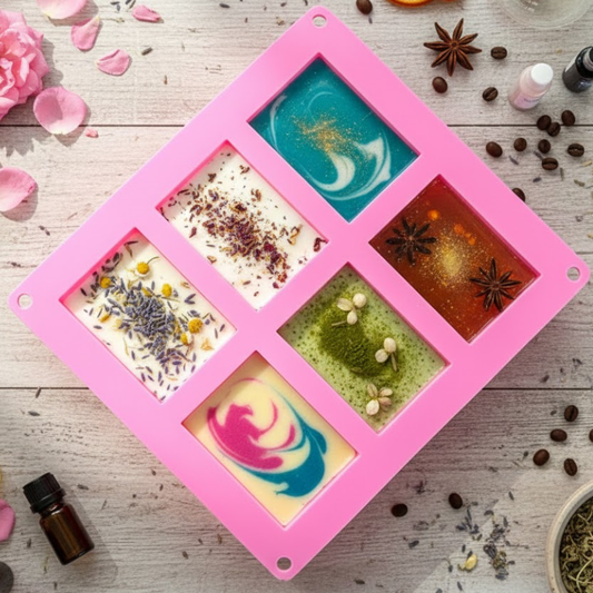 Silicone Soap Mold Reusable Heat Resistant Non Stick DIY Soap Bar Mold