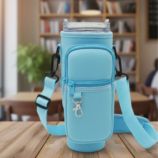 Carrier Bag For 40 OZ Tumbler With Phone Pocket Black