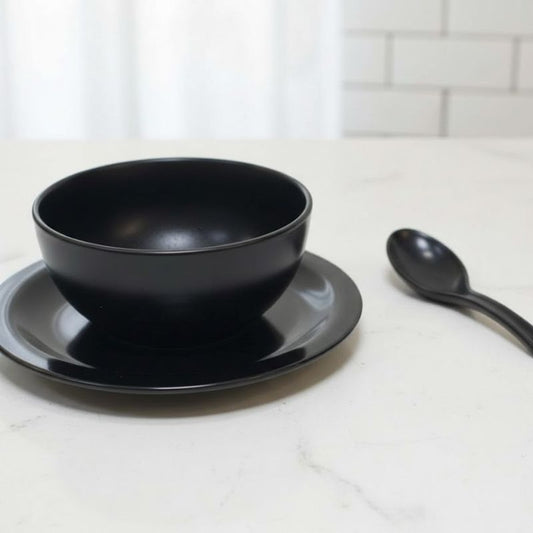 Melamine Spoon, Bowl & Plate Set Durable Lightweight Dining Set