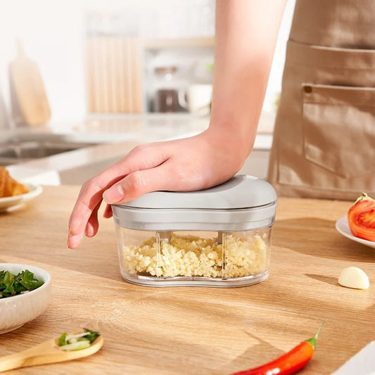 Manual Hand Pull Vegetable & Garlic Chopper Multi Use Food Cutter