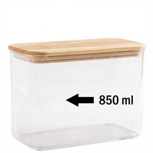 Limon Rectangular Airtight Wood Top Canister