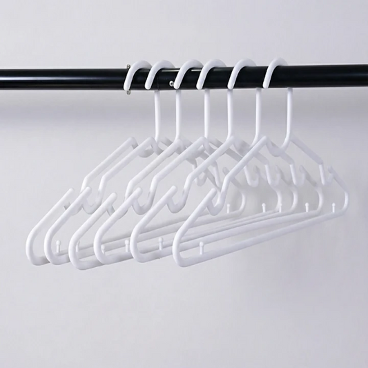 6pcs Plastic Clothes Hangers Space Saving Wardrobe Organizers