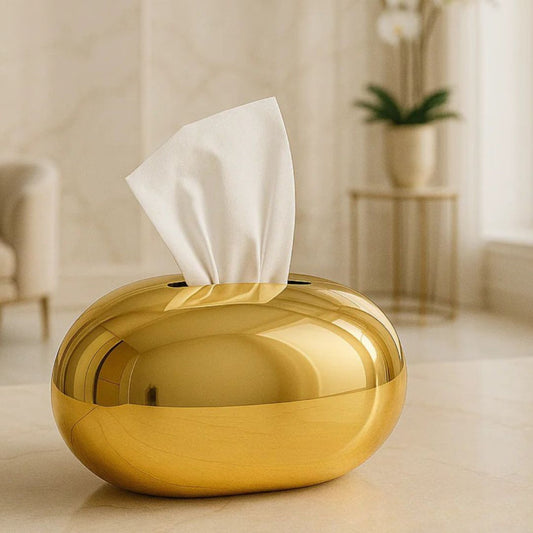 Egg Shape Golden Luxury Tissue Box Holder Decorative Tissue Cover