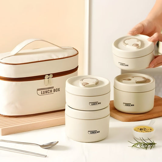 4pcs Bento Boxes Insulated Stainless Steel – Microwave Safe