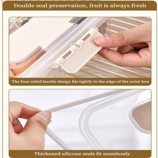 Portable Refrigerator Acrylic Crisper Box – With Divider Plate & Ice Packs
