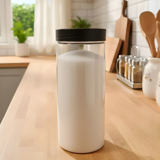 Transparent Glass Storage Jar with Lid 1500 ml