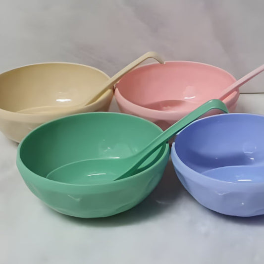 Heat Resistant Soip Bowl With Soup Spoons