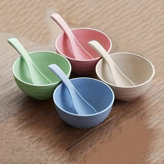 Heat Resistant Soip Bowl With Soup Spoons