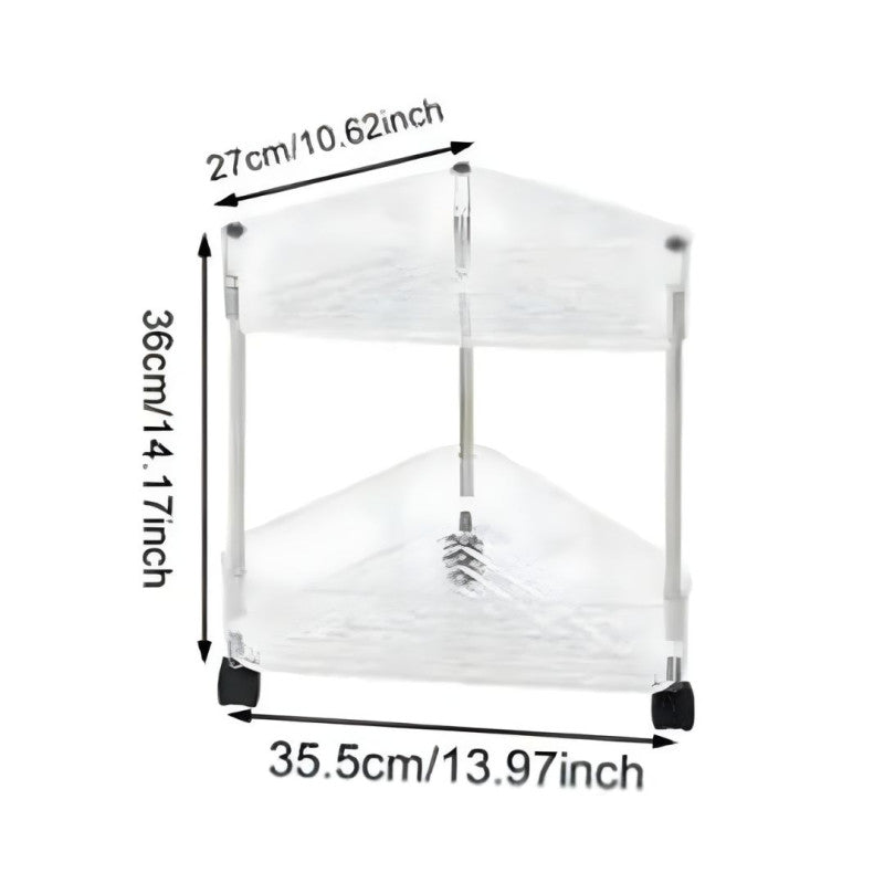 Triangular Base Trolley Acrylic Triangle Corner Trolley 2 Layer Storage Organizer – Homazing