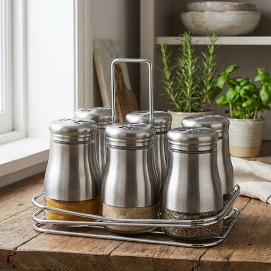 Ziba Steel Spice Container Set Six Pieces