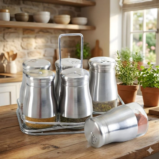 Ziba Steel Spice Container Set Six Pieces