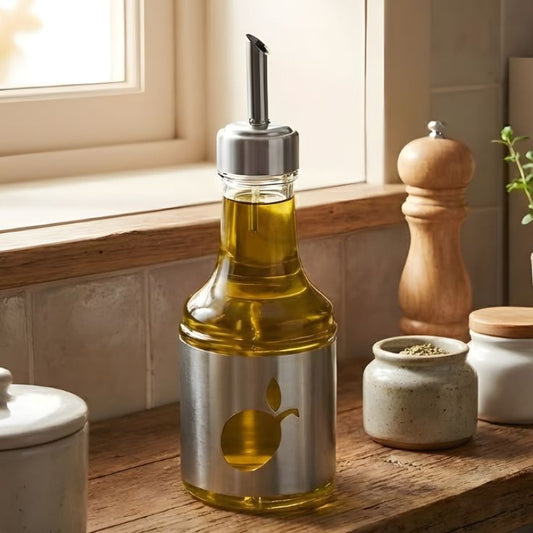 Ziba 250 ML Glass Oil Pourer Bottle With Cover
