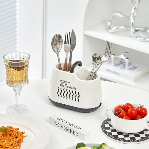 Creative Multi Functional Drain Cutlery Storage Box – Kitchen Organizer