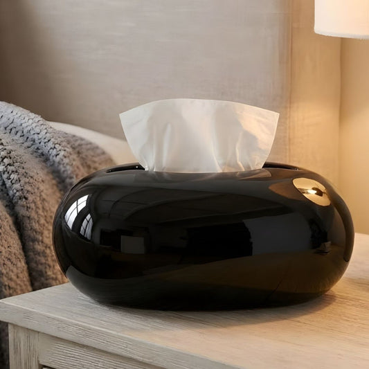 Double Layer Tissue Box Holder Black Facial Tissue Dispenser