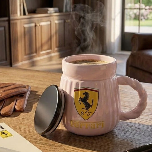 Ceramic Coffee Mug With Sports Car Logo 330 ML (1 Pc)