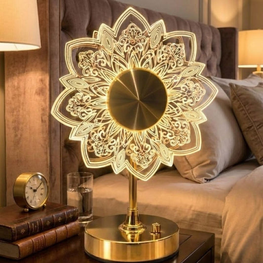 Golden Fancy Table Electric Lamp – Decorative LED Desk Light