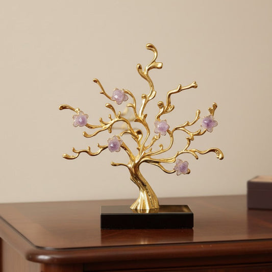Golden Blossom Gemstone Tree Decor – Elegant Home Ornament