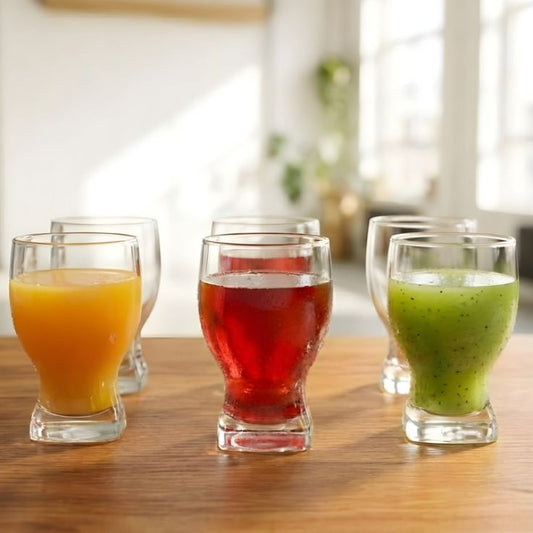 Square Base Glass Set 6 Pcs Acrylic 200ML Azad