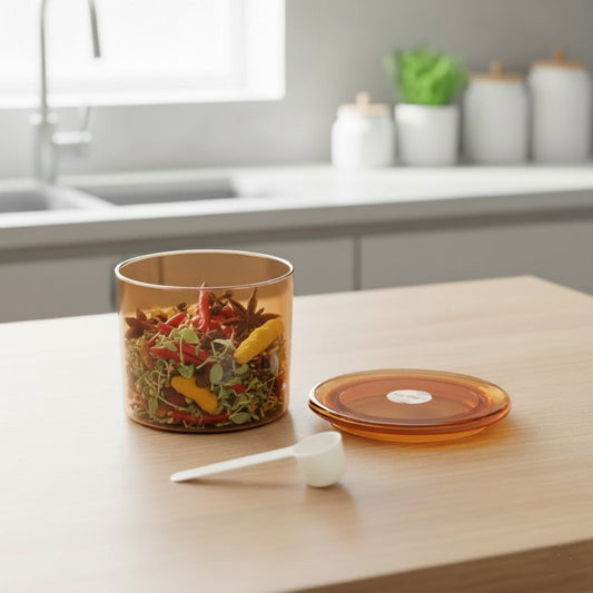 Acrylic Round Spice Storage Jar – Clear Kitchen Organizer