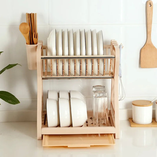 Multilayer Kitchen Utensil & Dish Storage Drain Rack Organizer
