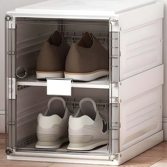 Foldable 2 Layer Shoe Cabinet With Magnetic Door