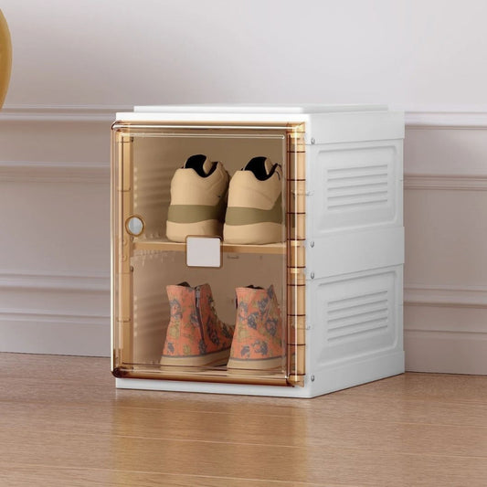 Foldable 2 Layer Shoe Cabinet With Magnetic Door