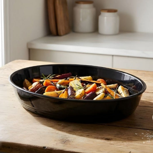 Borcam Melamine Black Dish One Piece for Serving