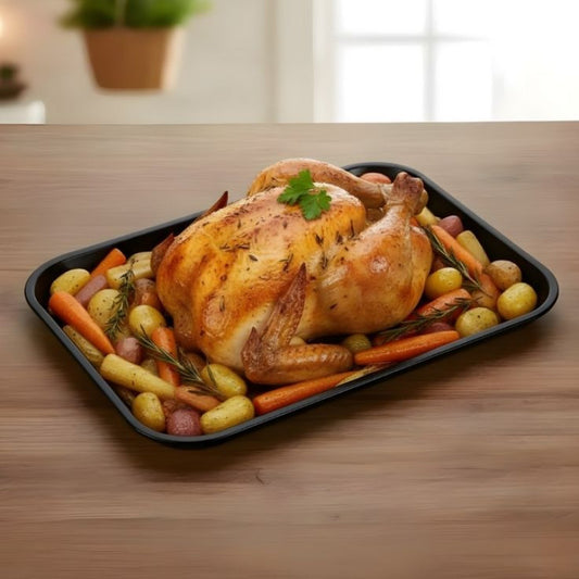 Chamcham Melamine Black Serving Tray For Snacks and Meals