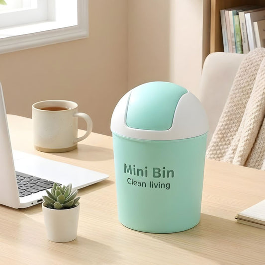 Mini Plastic Desktop Trash Bin Small Waste Basket for Office, Home & Study