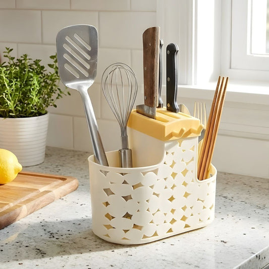 Drain Cutlery & Spoon Holder Multi Function Kitchen Organizer