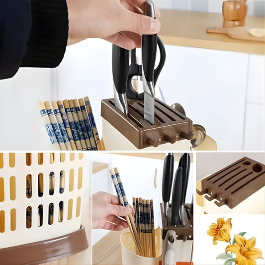 Drain Cutlery & Spoon Holder Multi Function Kitchen Organizer