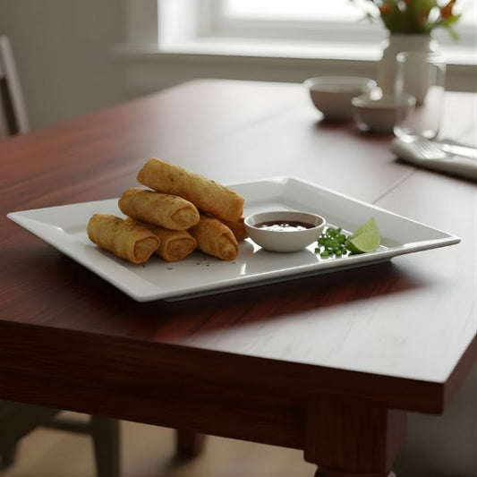 Melamine White Platter Medium One Piece for Serving