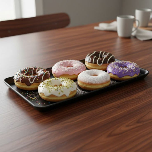 Melamine Big Black Rectangular Tray for Serving Food