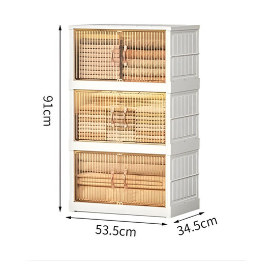 Double Door Foldable Storage Drawer Cabinet