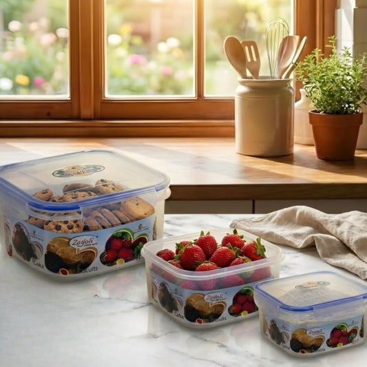 3 PCS Airtight Food Container Box – Kitchen Storage Set