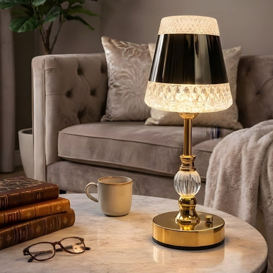 Crystal Spire Gold LED Desk Lamp