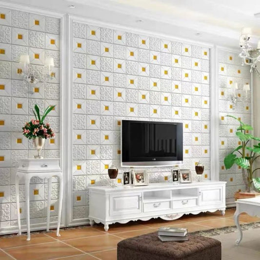 Pack of 4 White Bricks with Golden Spot
