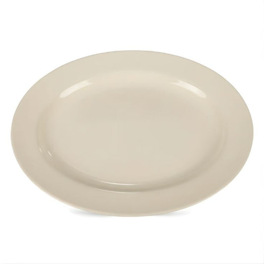 Melamine 10 Inch Small Cream Oval Dish One Piece for Serving Food